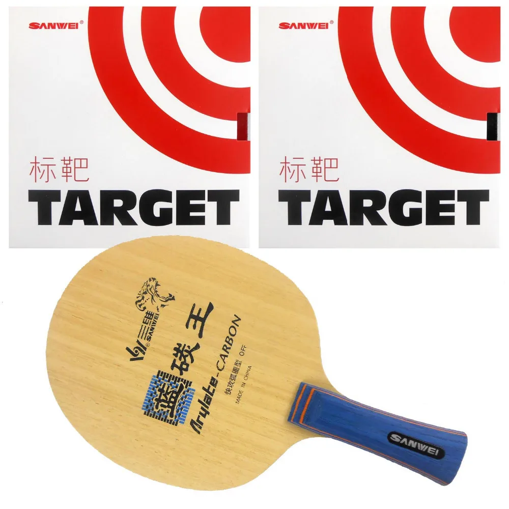

Sanwei F3 Table Tennis Blade With 2x Target Rubber With Sponge for a PingPong Racket Long Shakehand FL