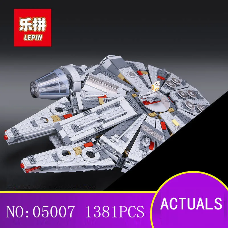 

1381pcs Factory Sale Price Star Wars Model Building Blocks Millennium Falcon Figure Compatible LegoINGLYS LEPIN 05007