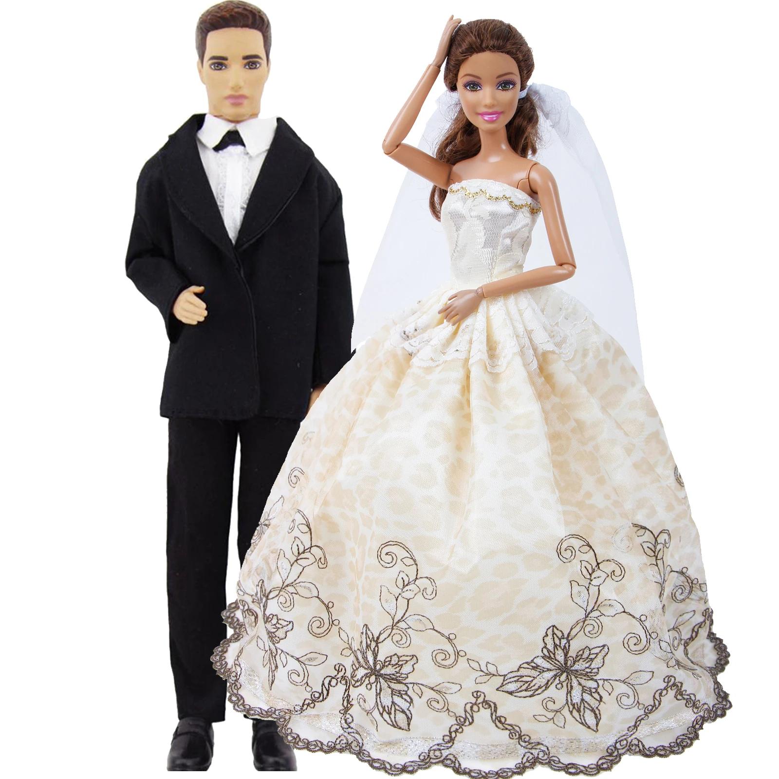 black barbie wedding set