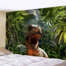 Green Plant Dinosaur Wall Hanging Tapestry Sheets Home Decorative Tapestries Beach Towel Yoga Mat Blanket  Wall Tapestry