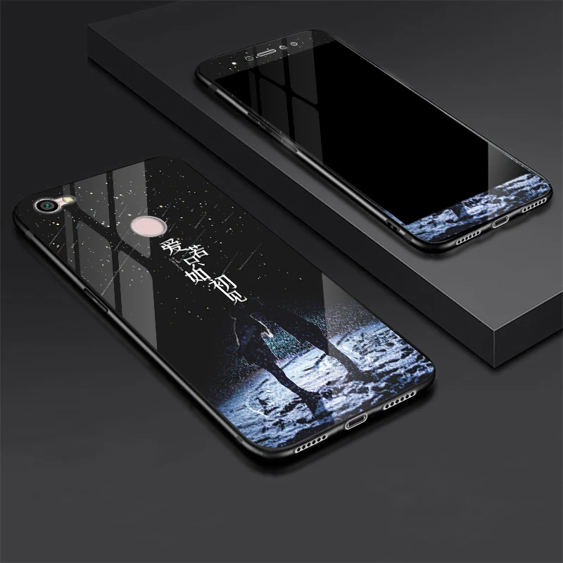 For Xiaomi Redmi Note 5A Prime Tempered glass Case + Tempered Glass Screen Protector Film for Xiaomi Redmi Note 5A Cover Note5A