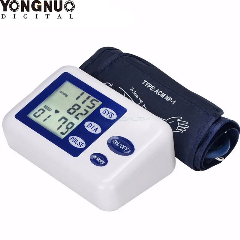 

Digital arm cuff blood pressumeter meter device Automatic Electronic Sphygmomanometer pulse measurement medidor de pressao