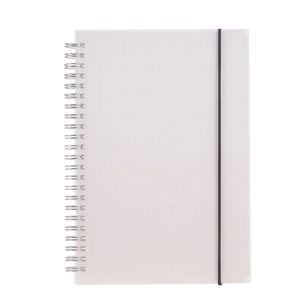 A5/A6/B5 спиральная записная книжка s с эластичной лентой 5 мм сетка пустые страницы Дневник Журнал Памятка офисные и школьные принадлежности - Цвет: Dotted