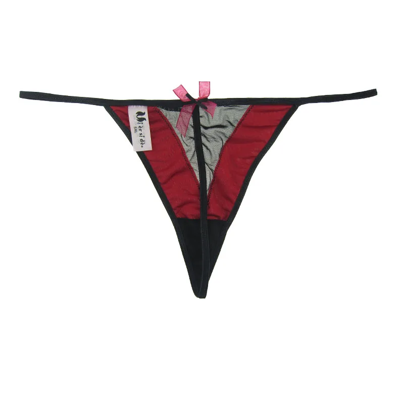 Женское нижнее белье Mierside TH08 прозрачные стринги с бантом S/M/L/XL/XXL/3XL/4XL/5XL|transparent