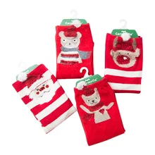 Caramella/женские носки в западном стиле, милые забавные кавайная шапка с рисунком красного Санта Клауса для девочек, рождественский подарок