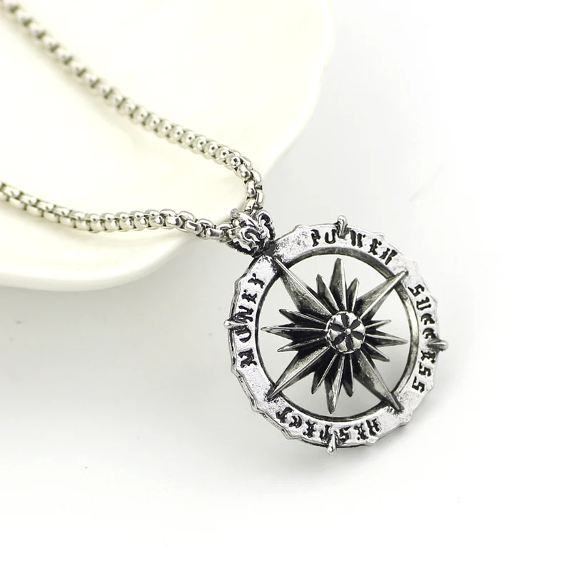 Compass Necklaces Vintage Symbol Asterism Compass Pendant Necklaces For Fashion Men Women