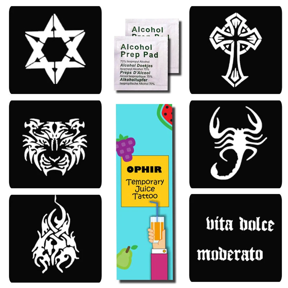 

OPHIR Juice Tattoo Temporary Ink can Maintain 10-15 Days on the Skin Hand Push Temporary Tattoo Pigment _JT01