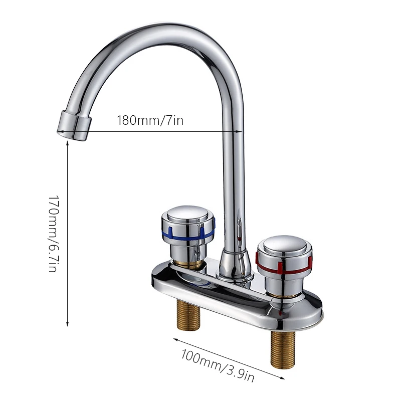 Смеситель для ванной с двойной ручкой кран для раковины кран для горячей и холодной воды кран-смеситель с двойным отверстием кухонная раковина судно кран на бортике