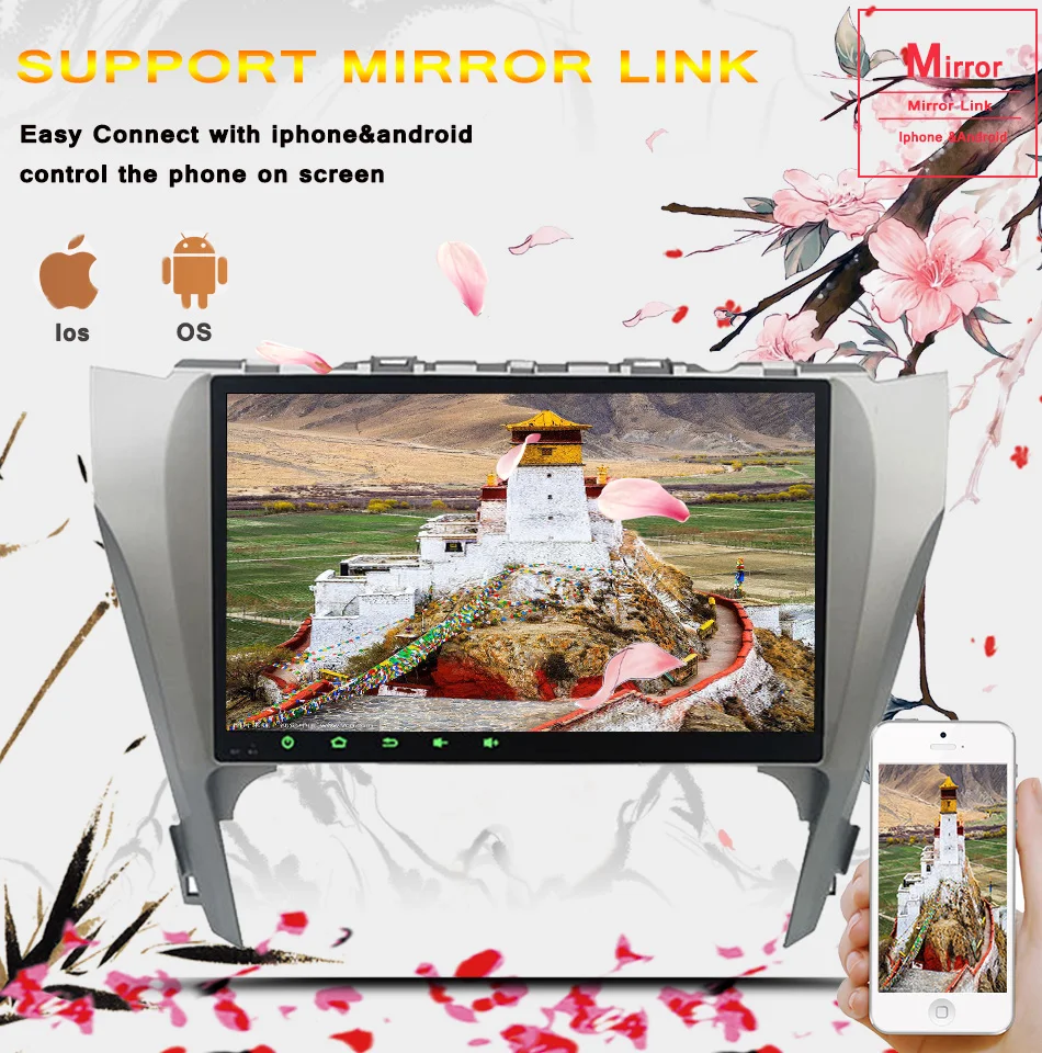 Clearance 10.1" Android Car Stereo DVD For Toyota Camry 2015-17 support Auto Radio GPS Navigation Audio Video WiFi DAB OBD DISC AUX System 7