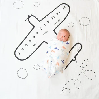 

100*100cm baby blanket newborn photography props blanket fashion Monthly Growth Number photography backdrops baby photo blanket