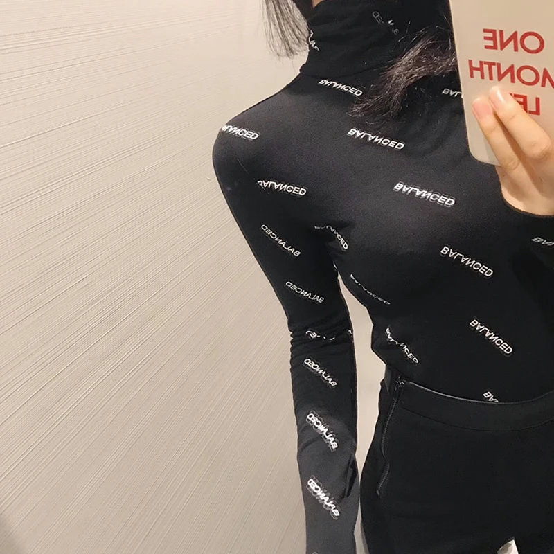 GRUIICEEN брендовые новые модные с принтом букв футболка длинным рукавом для женщин