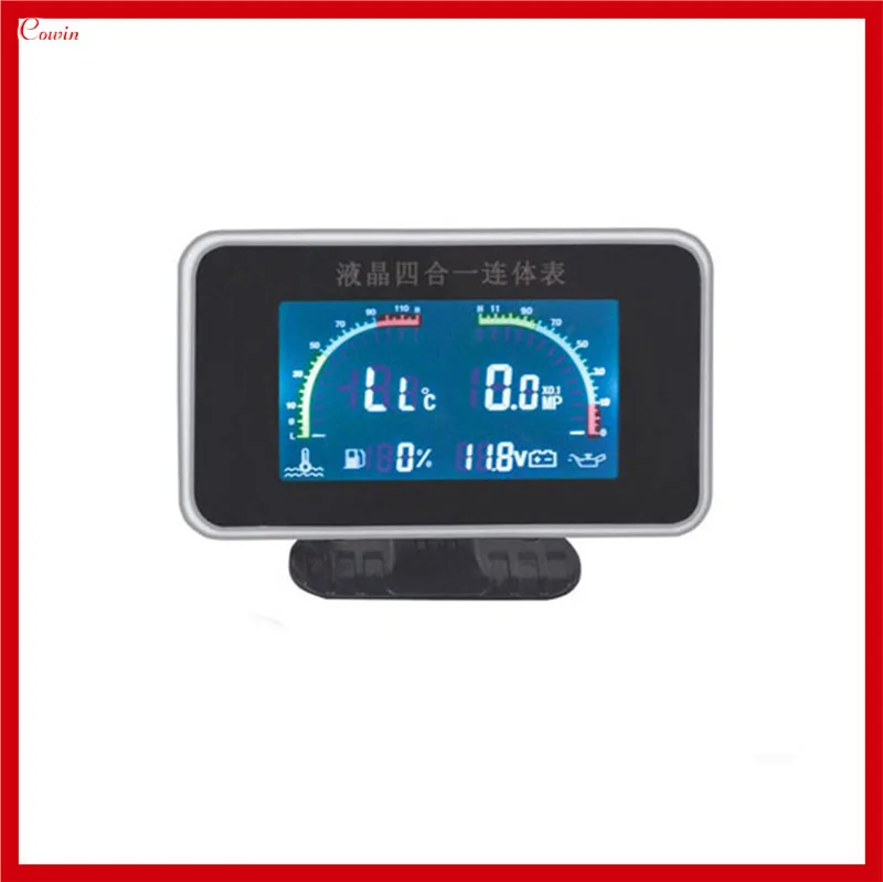 New 4 Function 12v/24v Truck Car Oil Pressure Gauge + Voltmeter Voltage