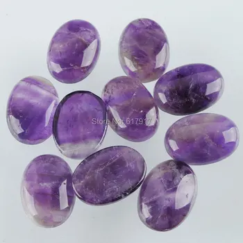 

Free shipping Natural Amethysts Gem Stones Oval Cabochon CAB No Drill Hole for Jewelry Making 18x25x7mm 20pcs/lot TU3060