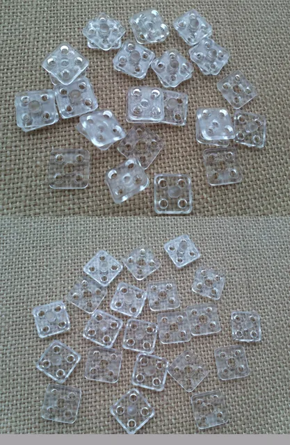 US $7 99 |Square Clear Plastic Press Snap Button Fastner Studs Garment Sewing On Clothes Accessories 7mm 10mm wholesale free shipping-in Buttons from