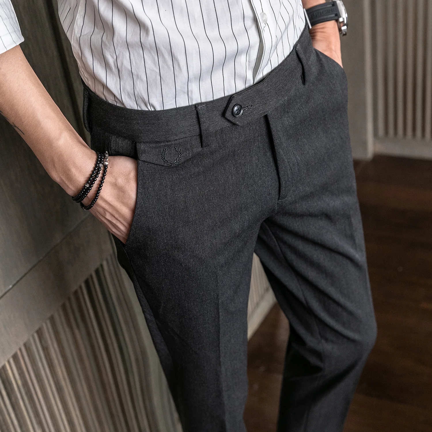 MRMT 2019 бренд осень-зима Для мужчин брюки Тонкий Повседневное однотонные Цвет младшего возраста штаны для мужчин небольшая эластичность