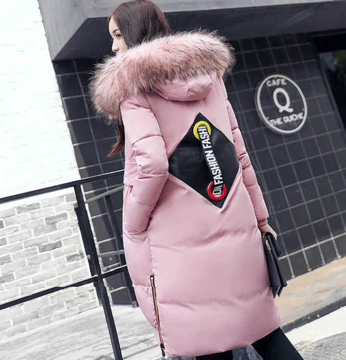 2017 New winter coat women long jacket Collar Hooded Woman Parka Womens cotton padded Coats Thick Jacket+19 (2)
