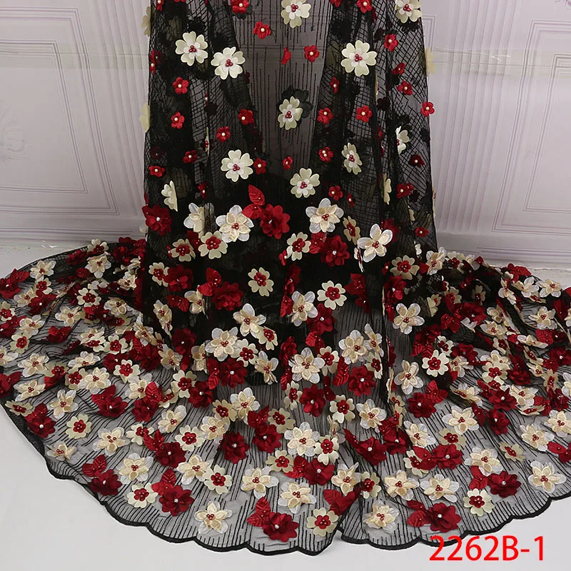 New Design Bridal French Lace Fabric 3d Applique Embroidery With Beaded African Tulle For Wedding Dress XZ2262B-3 | Дом и сад
