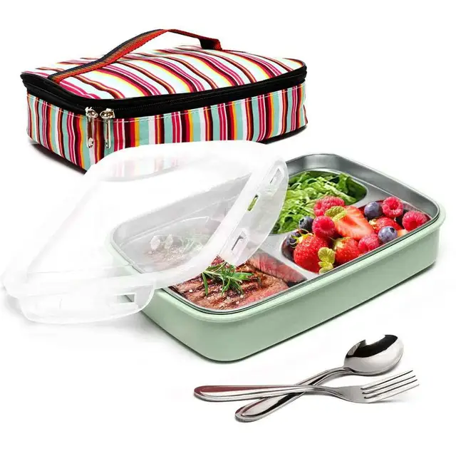 Lunch Box Stainless Steel Portable Insulated Leakproof Meal Prep Container Microwave Safe With Bag Fork Spoon Kit Picnic Bo Aliexpress Fork Spoon Kit Picnic Bo Lunch