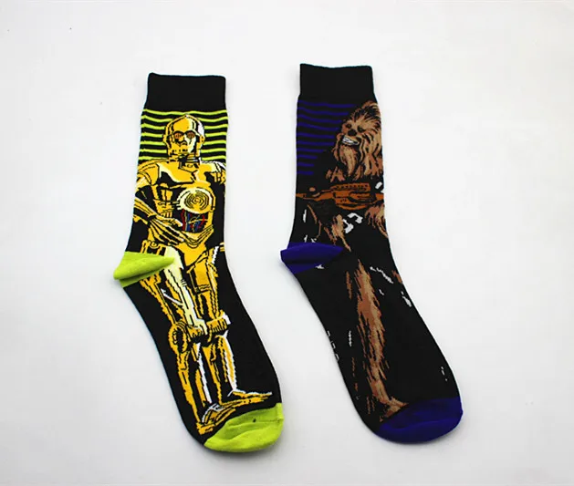 Носки для женщин и мужчин, носки до колена с героями мультфильмов «Звездные войны», «Дарт Вейдер», «Уважаемый Мастер-джедай», повседневные носки, короткие носки штурмовика