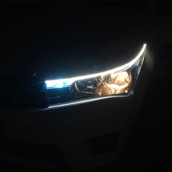 Светильник для бровей светодиодный DRL для Toyota Corolla Altis Eye brow светильник светодиодный внешний фонарь сигнальные аксессуары для парковки