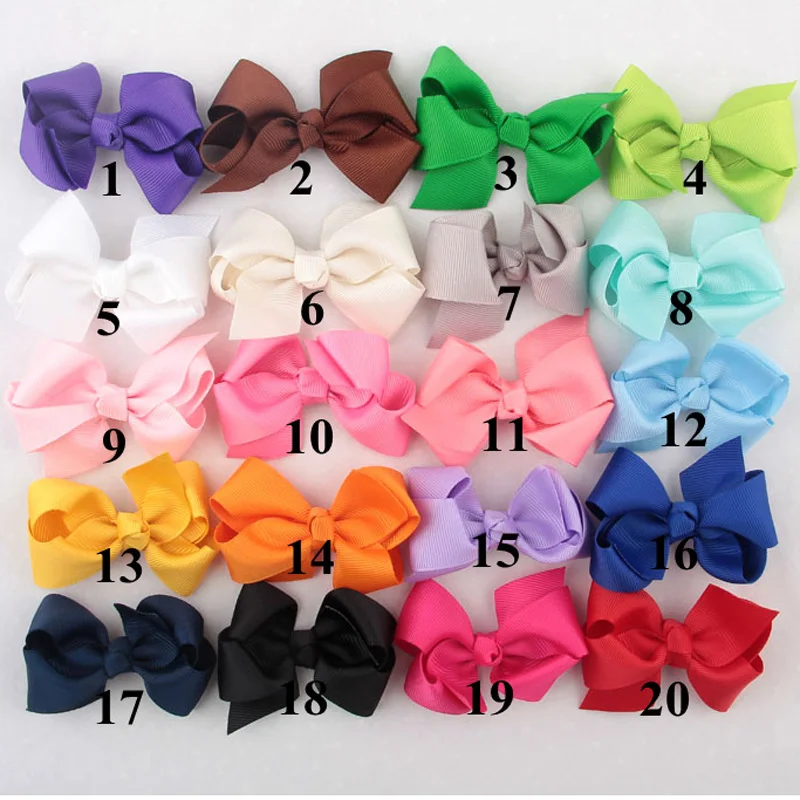 40pcs/lot Baby Ribbon Bows With clips Baby Boutique hair bows Clip