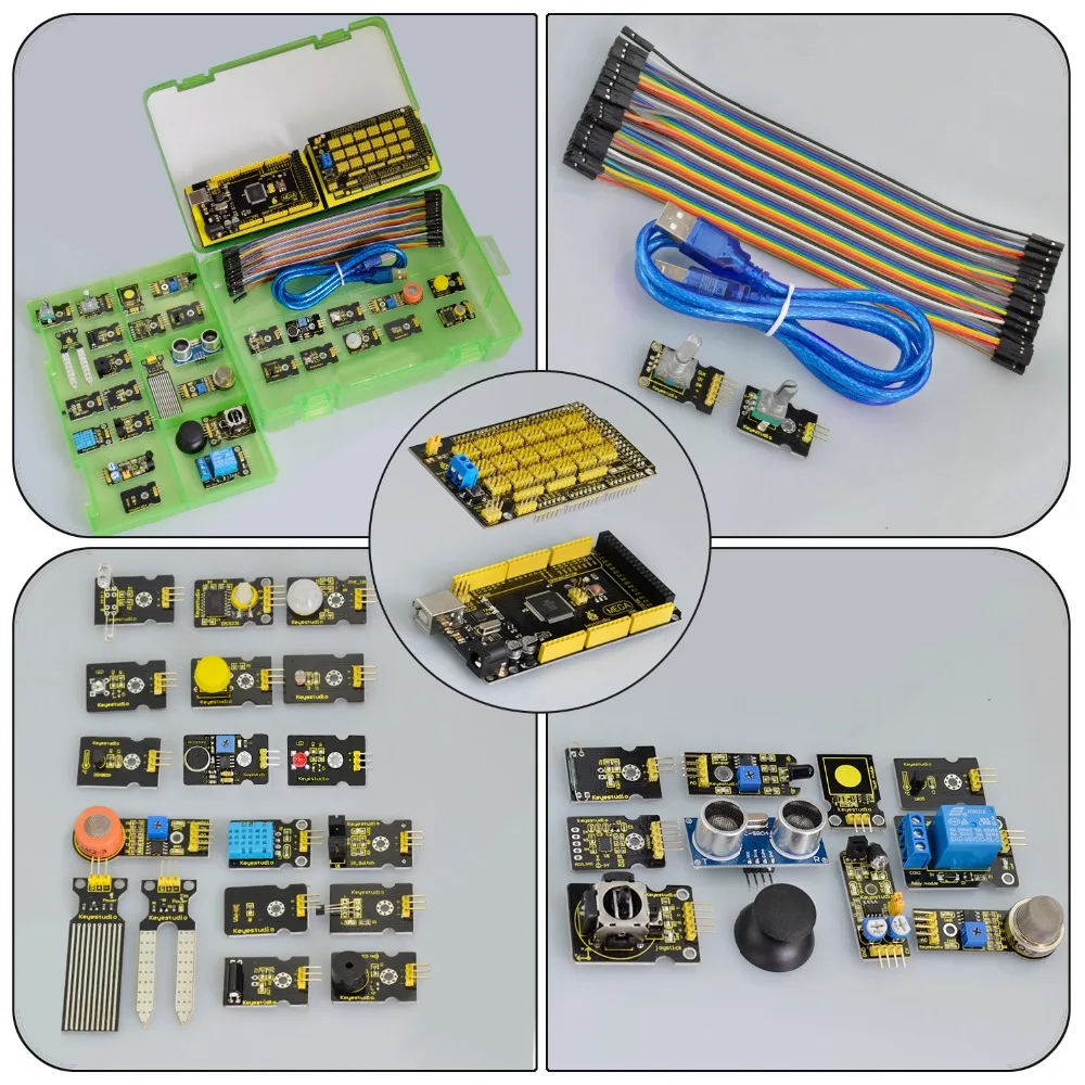 Стартовый комплект датчика(Mega 2560+ Shield V1) для проекта Arduino W/Подарочная коробка+ Датчик s(30 шт.)+ PDF(онлайн