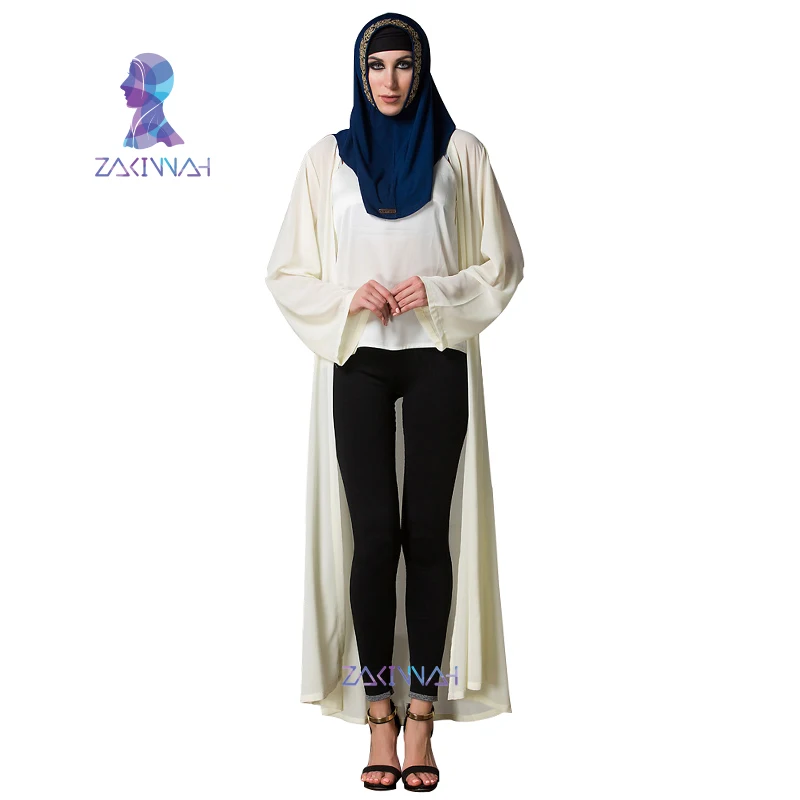 Fashion Soft Chiffon Malaysian Cardigan Islamic Clothing Abaya for