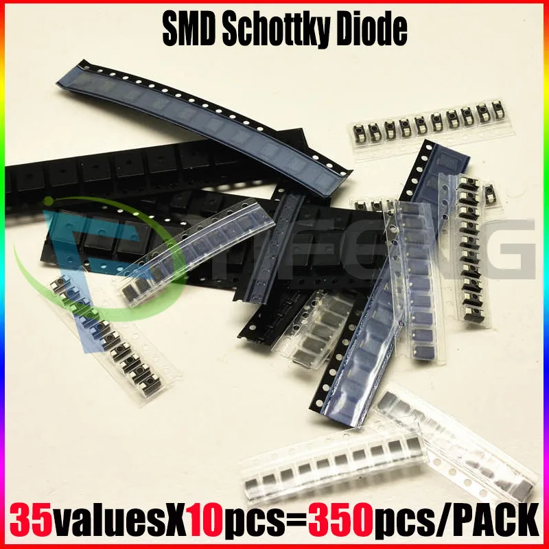 350Pcs 35 Value SMD Transistor Rectifier Switching Schottky Diode