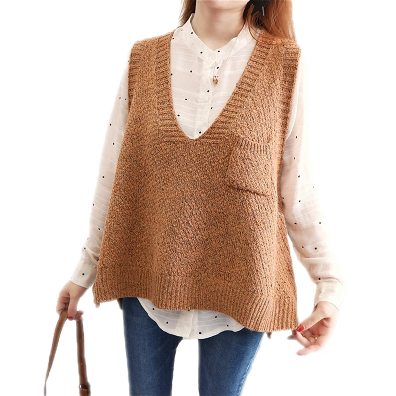 2018 Autumn Winter Women Fashion Loose Sleeveless Vest
