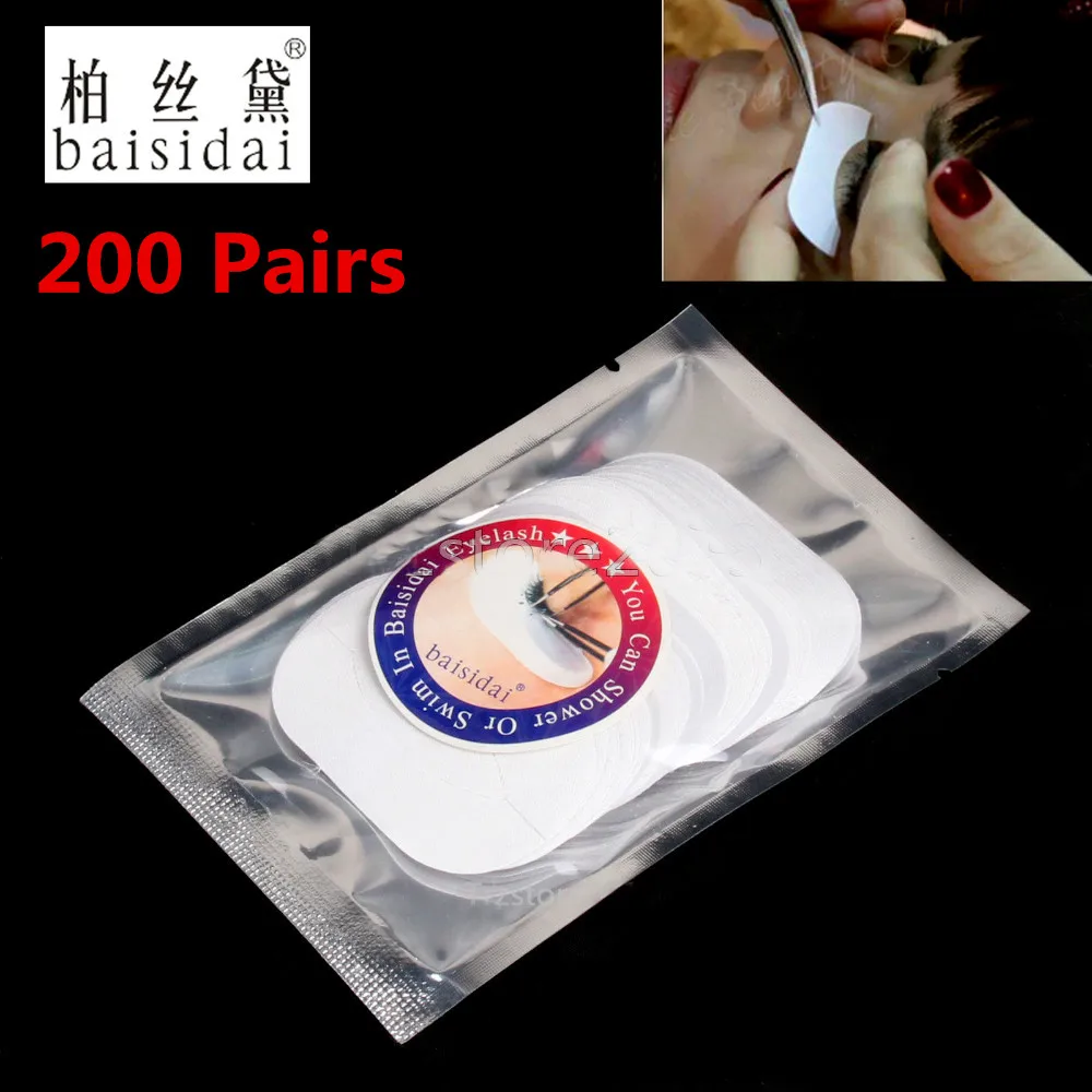 

baisidai 200 Pairs Silk Under Eye Patch Pad Sticker Lint Free Eyelashes Extension Tool Send From Russia