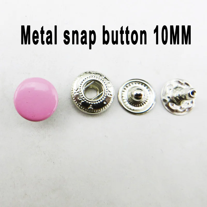 50 шт. 10 мм Металлическая сумка кнопки для пальто бренд швейная одежда аксессуары круглые брюки кнопки SNB-001 - Цвет: pink
