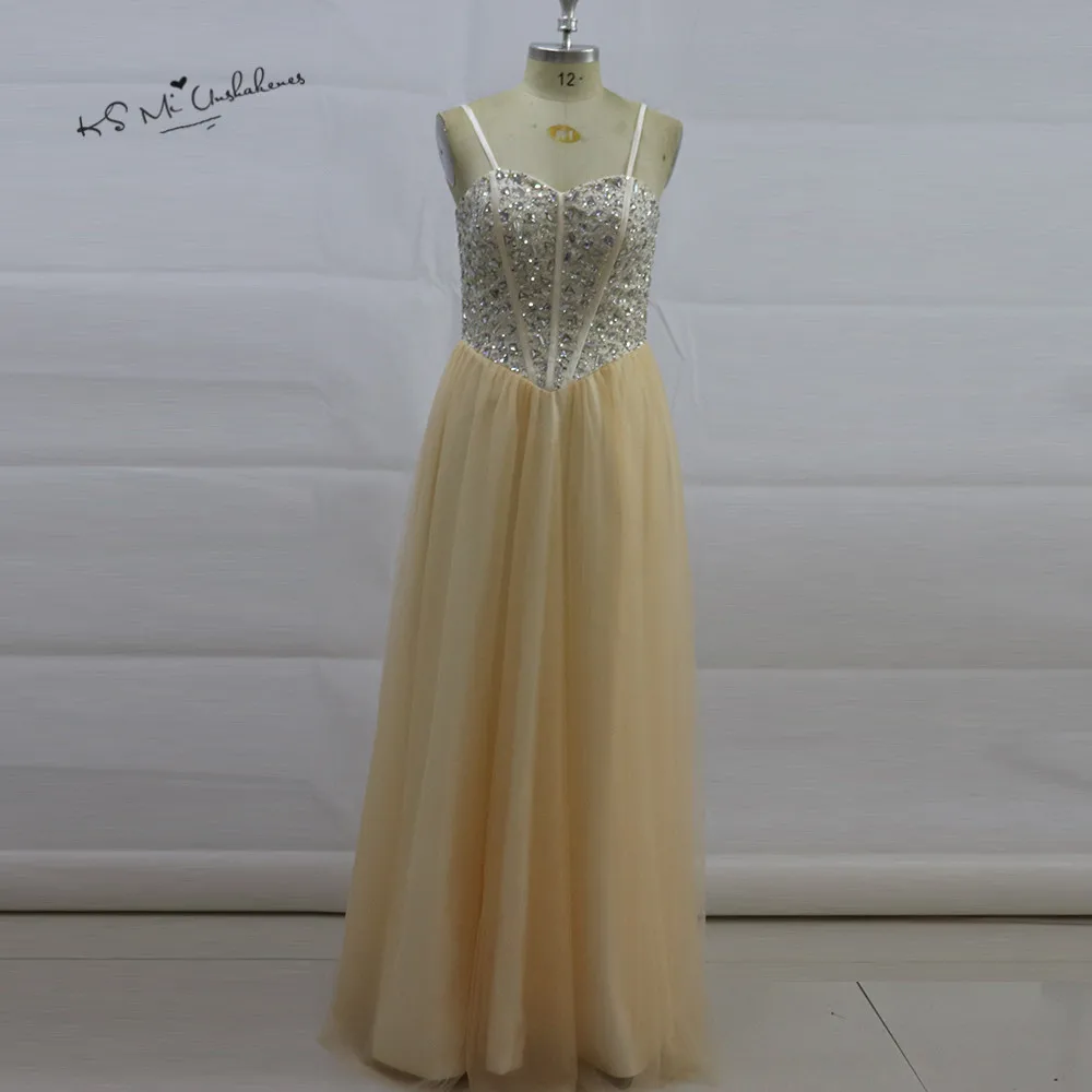 

Crystals Champagne Prom Dresses Long 2017 Vestido de Formatura Women Formal Evening Gowns Floor Length Sweetheart Gala Jurken