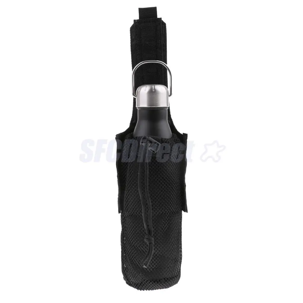 Outdoor Foldable Mesh Water Bottle Carrier Drinking Bottle Pouch Molle Bag Holder for Hunting Fishing Vest Belt