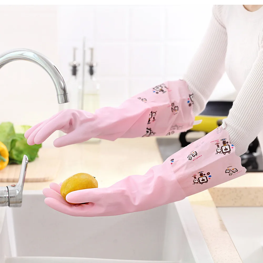 Dropshipping Waterproof  Velvet Gloves Wash Dishes Dishwashing House Cleaning