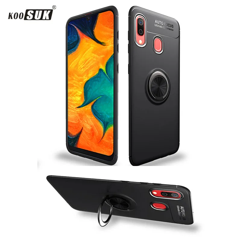 

For Samsung Galaxy A40S Case Cover Luxury Soft Silicone Back Shell For Galaxy A40S 40 S Casing Finger Ring Coque