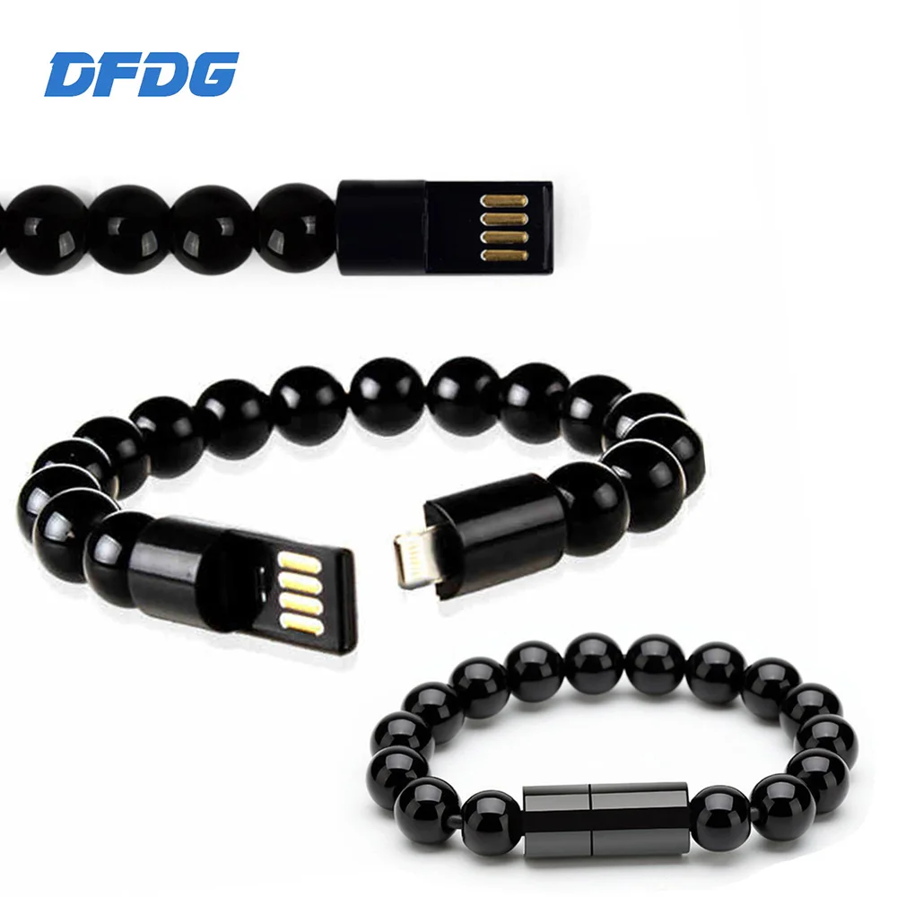 USB شحن سوار شاحن الذكية مجوهرات الخرزة معصمه سريع كابل بيانات ل فون C المصغّر USB الروبوت الهاتف شاحن سيارة