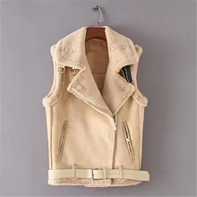 Европейская и американская ветровая осенне-зимняя замшевая меховая Меховая и Меховая куртка с отворотом меховой теплый жилет Женское пальто