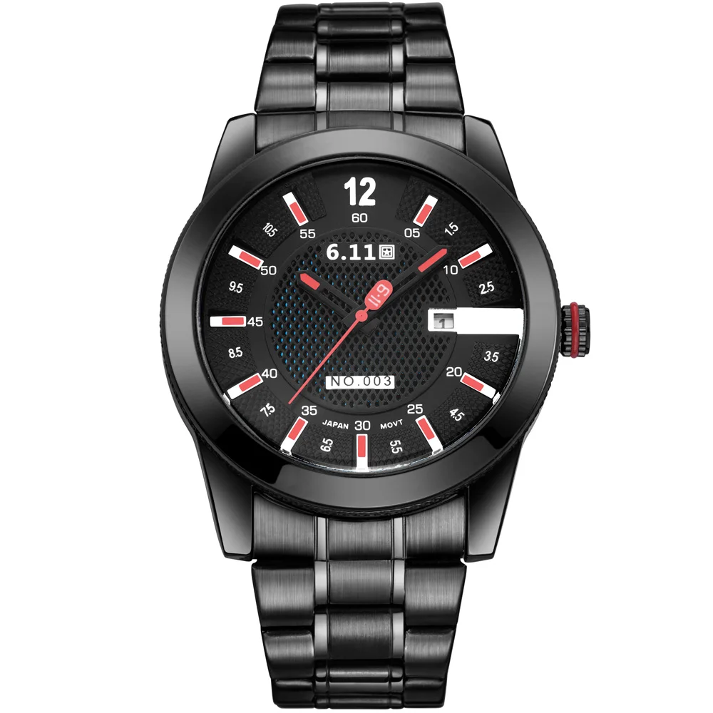  6.11 Mens 2019 Fashion Solar-powered watch Full Steel Clock Army Military Outdoor Quartz Wrist Watc
