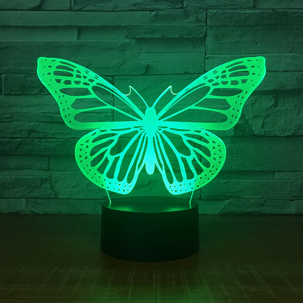 Новинка Бабочка красочные 3D маленький ночник сенсорный пульт дистанционного управления USB настольная лампа светодиодный светильник спальня подарок для детей