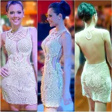 Wunderschöne short mini cocktailparty-kleider hand made perlen 2016 prom kleider nach maß robe de soiree TK571