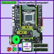 Материнская плата HUANANZHI X79 Pro с двойным M.2 слотом скидка материнская плата cpu Xeon E5 2690 2,9 GHz 6 Трубок кулер ram 32G(2*16G) RECC