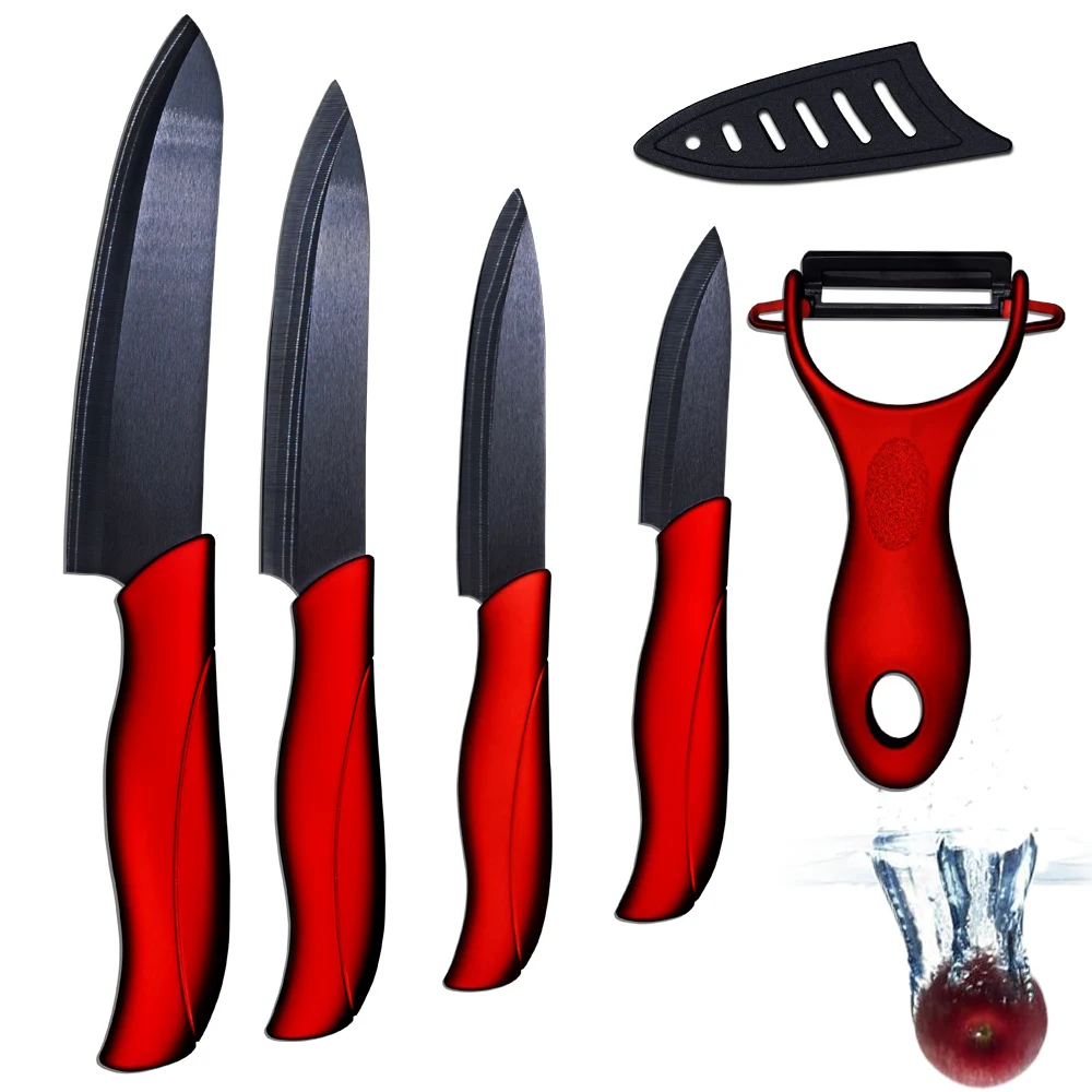 Ceramic knife 3 paring 4 utility 5 slicing 6 chef knife and one sharp black balde