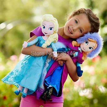 

Plush Toys 2014 New 50cm Princess Elsa Anna Plush Doll Brinquedos Kids Dolls for Girls