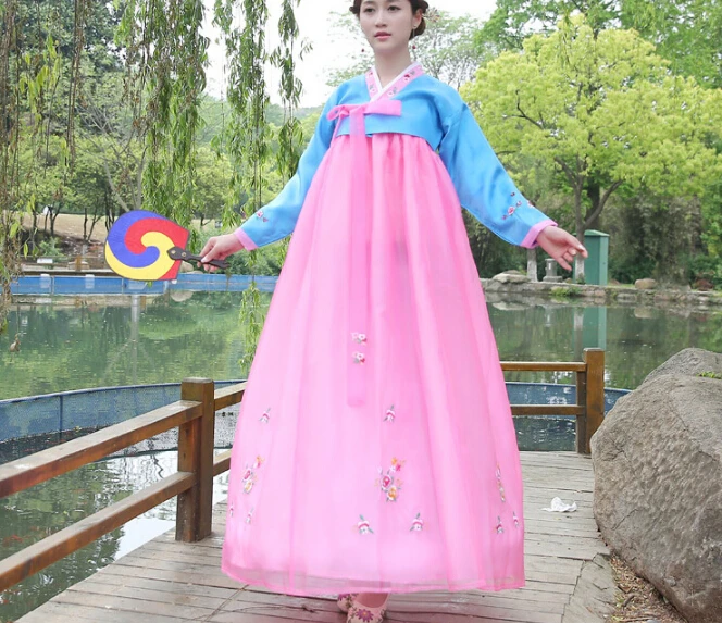 Платье, Традиционный корейский Костюм-ханбок, женское традиционное корейское традиционное платье для танцев