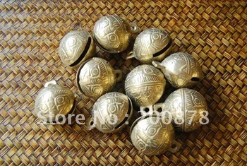 

NBB409 Big brass bells 10#,Dia.41mm,10pcs lot,Tiger head windbells,dog bells,lucky bells Golden metal beads
