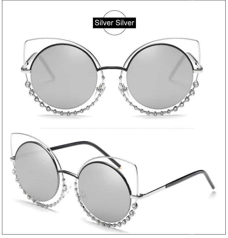 Ralferty роскошные дамы кошачий глаз солнцезащитные очки Для женщин Винтаж бисером солнцезащитные очки для женщин очки «кошачий глаз» розовый цвет линзы очков 6649