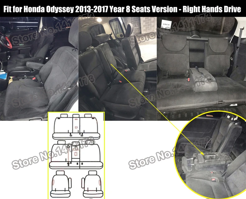 Чехлы для автомобильных сидений carпортной для Honda Odyssey, Набор чехлов для автомобильных сидений, кожзам, чехлы для автомобилей, стильные сиденья, правые руки, привод, 23 шт