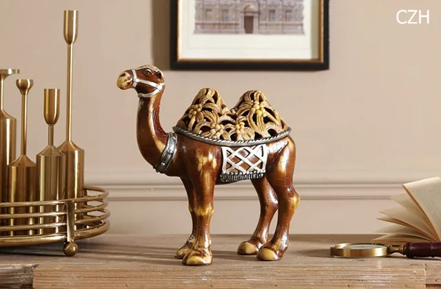 Верблюжья скульптура Ювелирная шкатулка декоративные резиновые пустынные животные шкатулка настольная искусство и ремесло подарок орнамент аксессуары