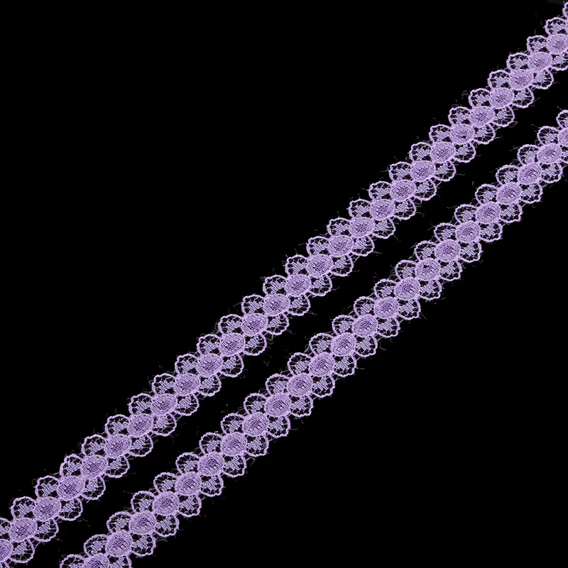 5 ярдов/партия кружевная ткань ширина обрезки 15 мм кружевная лента вышитая Сетка кружевная отделка для DIY одежды принадлежности для шитья товары - Цвет: Purple