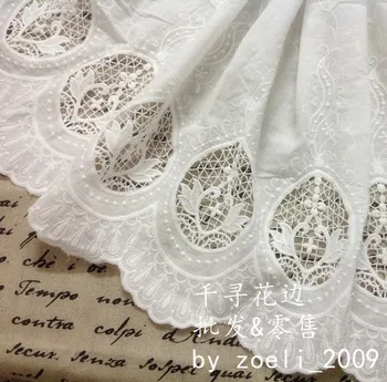 

Free shipping Clothes bilateral embroidery flower cotton cloth window screening shalian handmade lace scarf diy fabric GRL0175